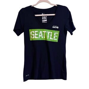 Seattle Seahawks Nike Dri-Fit Women's V Neck Tee Small
